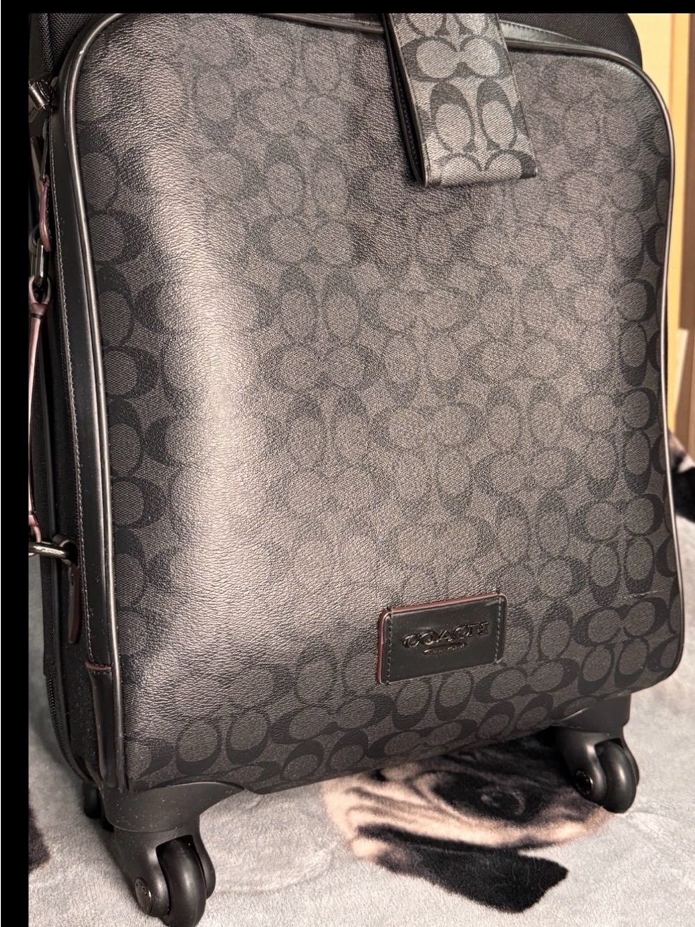 Authentic Coach Suitcase Black Signature W/ Luggage Tag and Detachable Shoe Bag